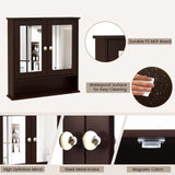 Byroce Bathroom Medicine Cabinet, Bathroom Wall Cabinet with 2 Mirror Doors & Adjustable Shelf, Over Toilet Storage, Wood Wall Mounted Storage WoodArtSupply