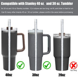 ALINK 10 Pack Color Replacement Straws for Stanley 40 oz 30 oz Tumbler, 12 in Long Reusable Plastic Glitter Straws for Stanley Cup Accessories, Half ALINK