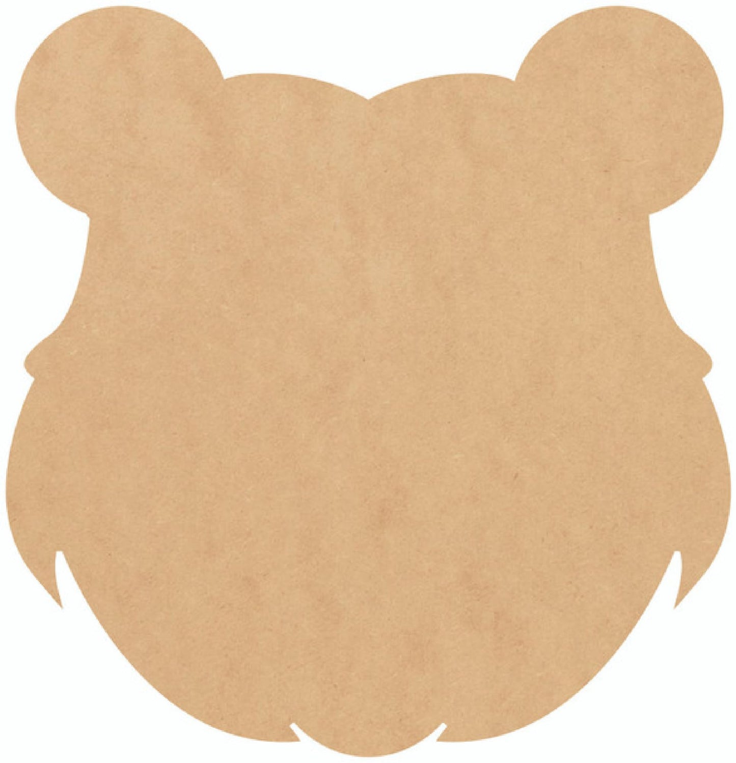 Wooden Bear Head Paintable 6" Cutout, Unfinished Wood MDF 1/8" Wall Animal Craft