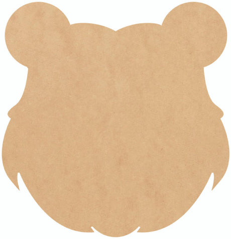 Wooden Bear Head Paintable 6" Cutout, Unfinished Wood MDF 1/8" Wall Animal Craft NEXTCraft