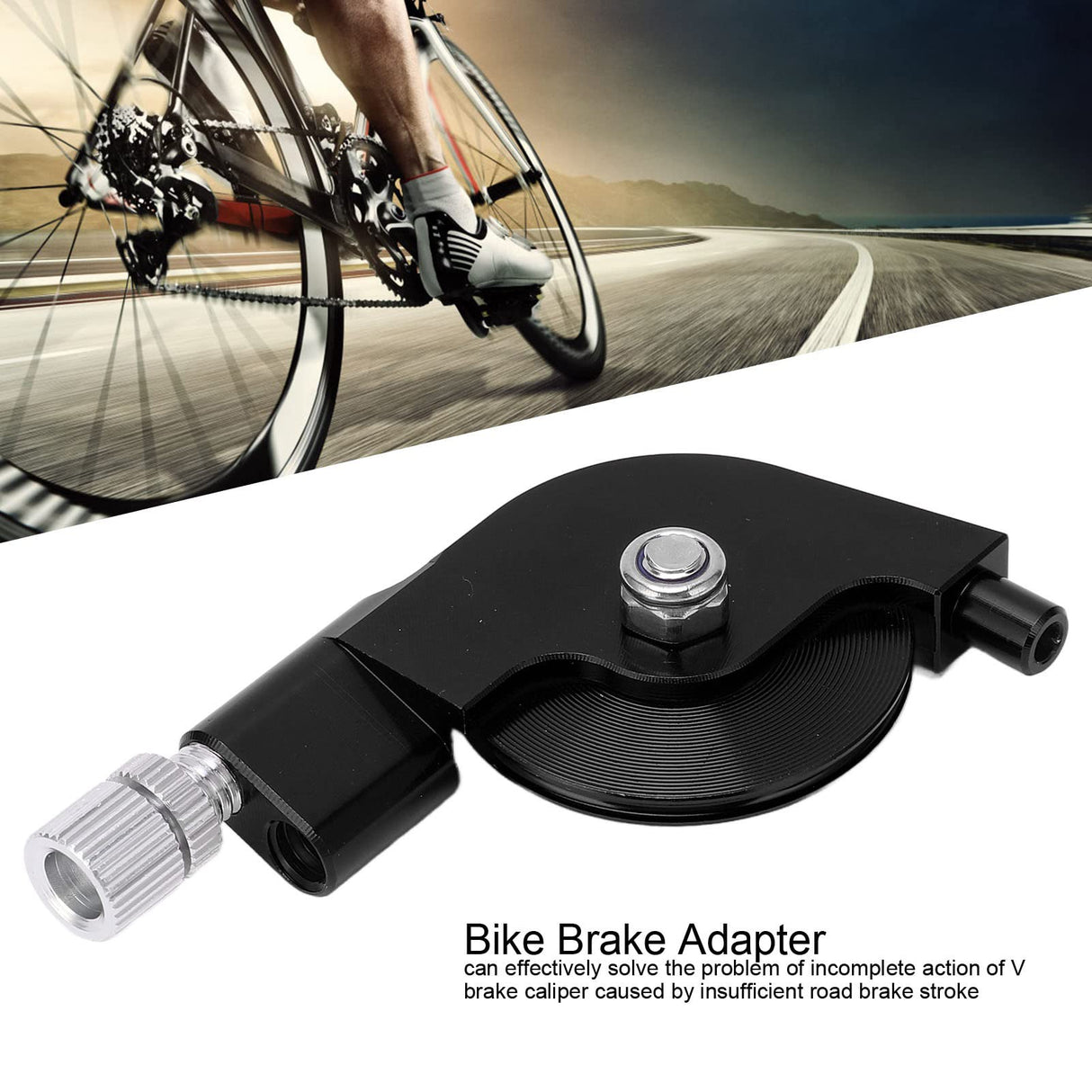 Bike Accessories, V Brake Stroke Converter Aluminum Alloy CNC Machining V Brake Caliper Regulator for Road Cycling(Black) V Brake Converter V Brake VGEBY