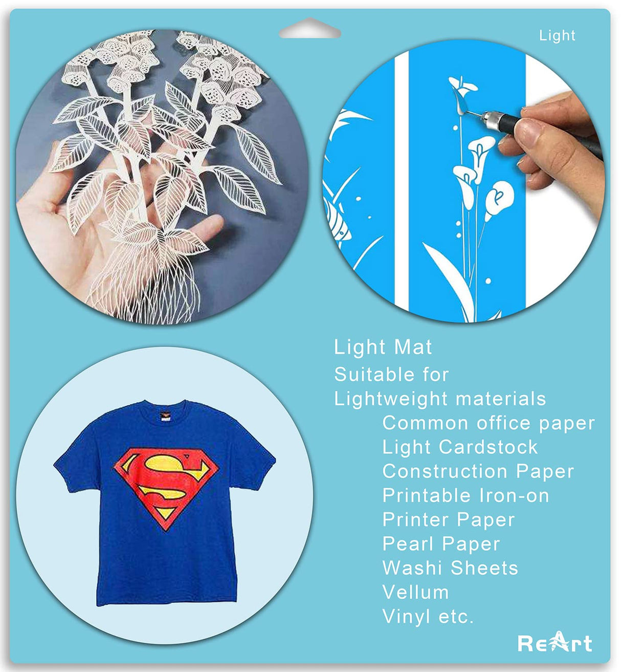 ReArt Cutting Mat Variety 6 Packs for Cricut Maker 3/Maker/Explore 3/Air 2/Air/One Adhesive Sticky Replacement - Strong, Standard, Light, 12in x 12in ReArt