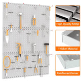 TORACK 3Pcs Metal Pegboard Panels for Wall Garage Utility Tools Pegboard Storage System for Workbench, Shop, Shed Modular Peg Board Organizer Board TORACK