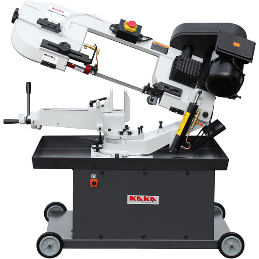 KAKA INDUSTRIAL BS-712R, 7"x12" Metal Band Saw, the bow can be swiveled between 45° and 90°Solid Design, Metal Cutting Band Saw, High Precision Metal - WoodArtSupply