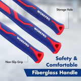 WORKPRO 5-Piece Hammer Set, Forged & Polished Steel Head, Fiberglass Handle, 32oz Rubber Mallet | 16oz Claw Hammer | 3lb Sledge Hammer | 16oz Ball WORKPRO