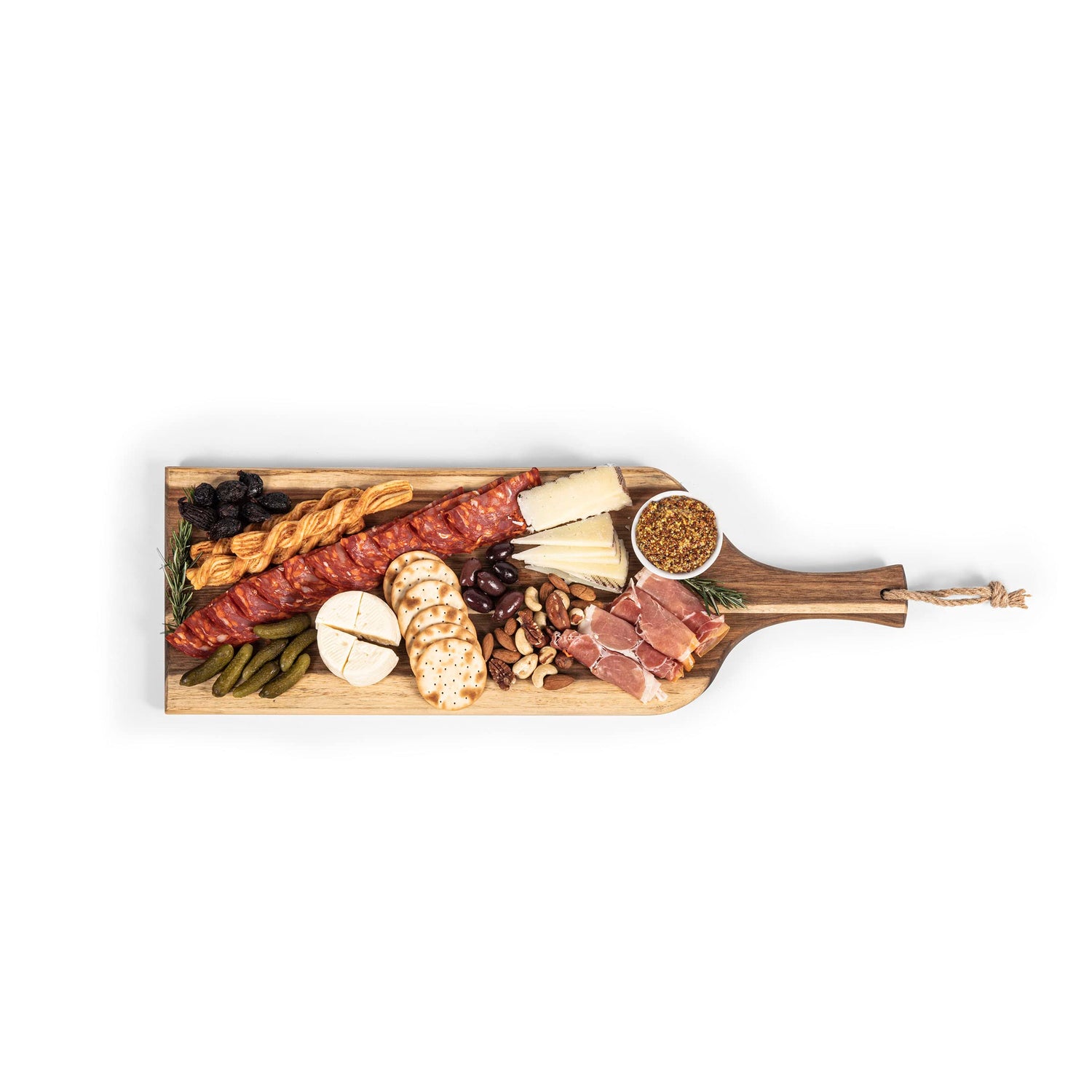 PICNIC TIME Monogram - S - Personalized Artisan 24" Acacia Charcuterie Board with Raw Wood Edge, Cheese Board, Serving Platter, (Acacia Wood) PICNIC TIME