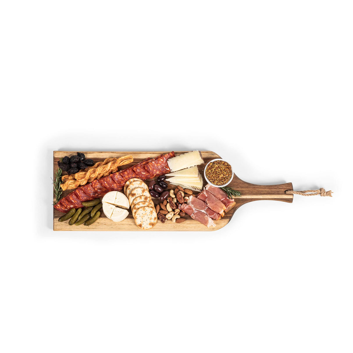 PICNIC TIME Monogram - S - Personalized Artisan 24" Acacia Charcuterie Board with Raw Wood Edge, Cheese Board, Serving Platter, (Acacia Wood) PICNIC TIME