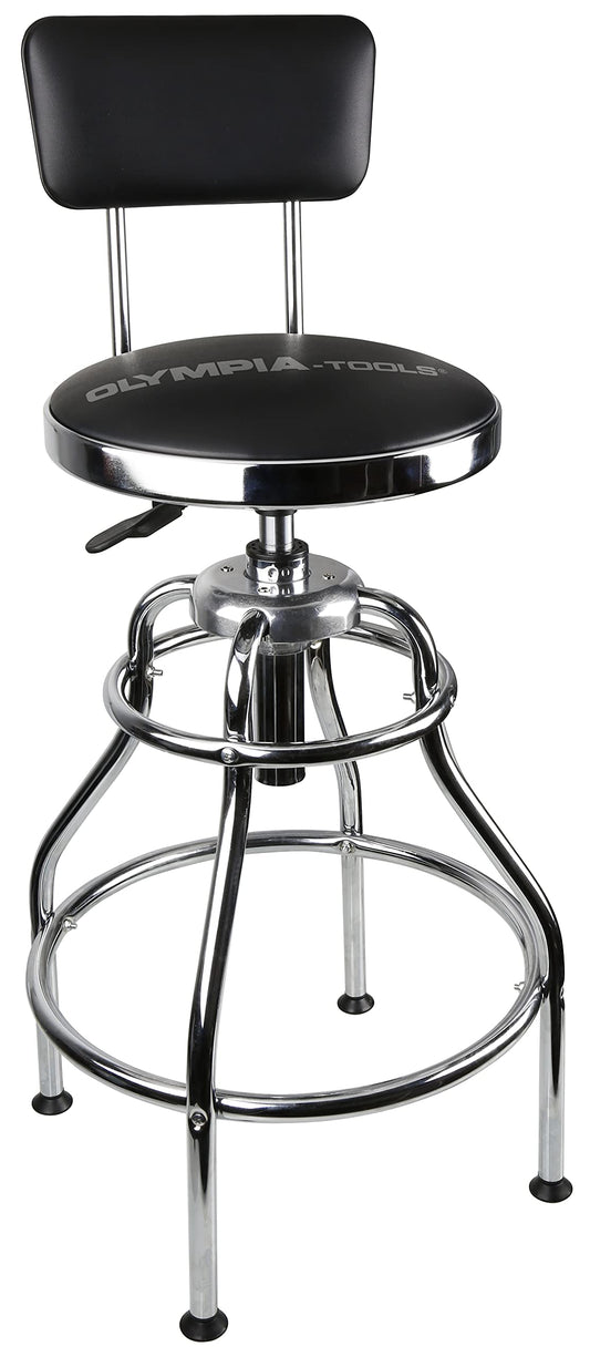 Olympia Tools 82-738 Adjustable Hydraulic Work Stool, Black - WoodArtSupply