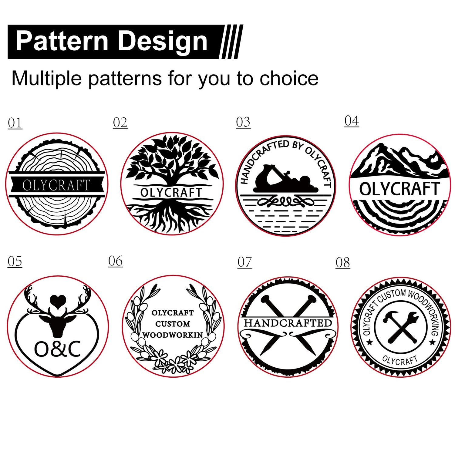 Custom Logo Brass Branding Iron with Wood Handle for Leather, Wood, and Baking - OLYCRAFT OLYCRAFT