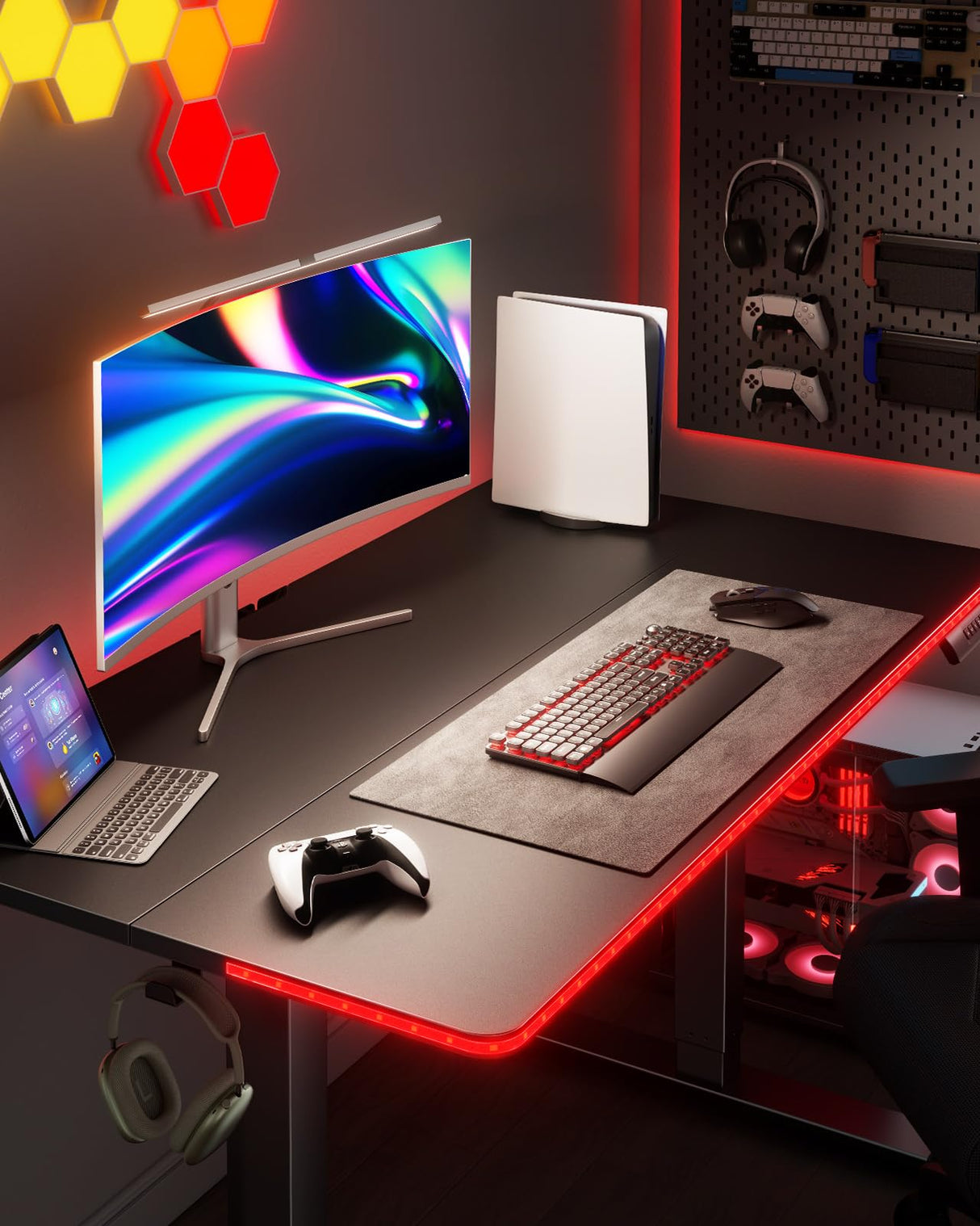 Marsail Electric Standing Desk Adjustable Height, 48 * 24 Inch Sit Stand up Desk for Home Office Furniture Computer Desk with 3 Memory Presets, Marsail