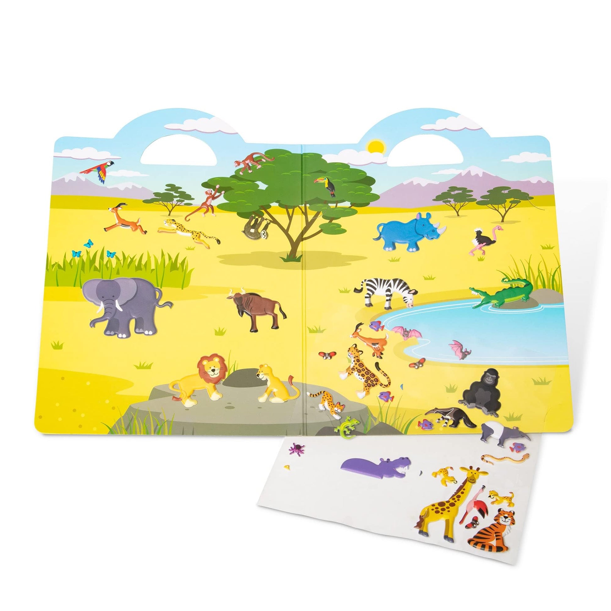 Melissa & Doug Reusable Puffy Sticker Wild Adventures Play Set 3-Pack (118 Stickers: Safari, Dinosaur, Ocean) - Reusable Puffy Sticker Book Activity - WoodArtSupply