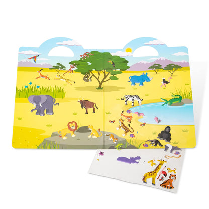 Melissa & Doug Reusable Puffy Sticker Wild Adventures Play Set 3-Pack (118 Stickers: Safari, Dinosaur, Ocean) - Reusable Puffy Sticker Book Activity - WoodArtSupply