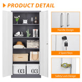 Anxxsu Metal Garage Storage Cabinet, 71" Locking Storage Cabinet with 2 Doors and 4 Adjustable Shelves, Lockable Metal Cabinet for Anxxsu