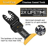 Trivd Frol 50PCS Oscillating Saw Blades, Professional Universal Titanium Multitool Blades for Wood Plastics Metal, Quick Release Multi Tool Blades Trivd Frol