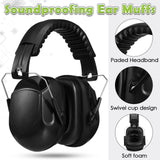 Xuhal 9 Pcs Ear Protection Earmuffs, Adjustable NRR 28dB Noise Reduction Headphone for Shooting Mowing Noise Cancelling (Black) Xuhal