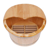 Kaichenyt Wooden Foot Basin, Solid Cedar Wood Foot Tub with Cover Plate, Wooden Bucket Foot Bath with Massage, Pedicure Barrel for Foot Bath, Soak, Kaichenyt