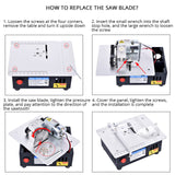 Mini Table Saw for Crafts S3 Portable Precision Table Saw,96W mini Desktop Electric Saw 7 Speed Adjustable,DIY Model Crafts Cutting Tool with 4 Jargrovs