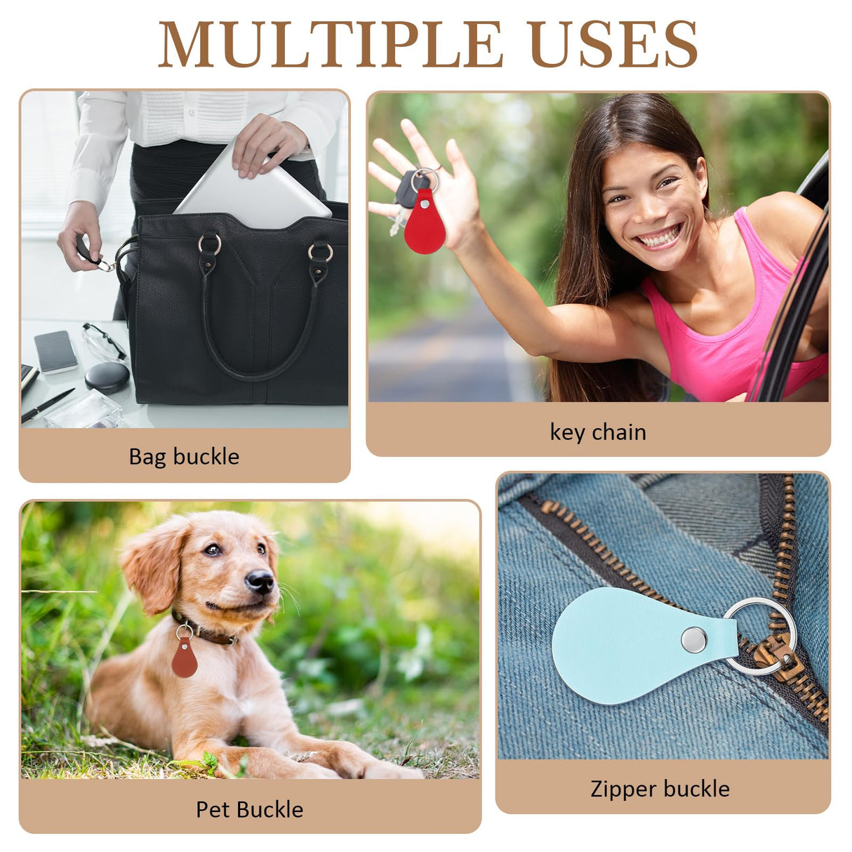 Sasylvia 100 Pcs Leather Key Fob Kit Leather Keychain Blanks with Rivets and Key Rings for Laser Engraving DIY Making Leather(Multicolored) Sasylvia