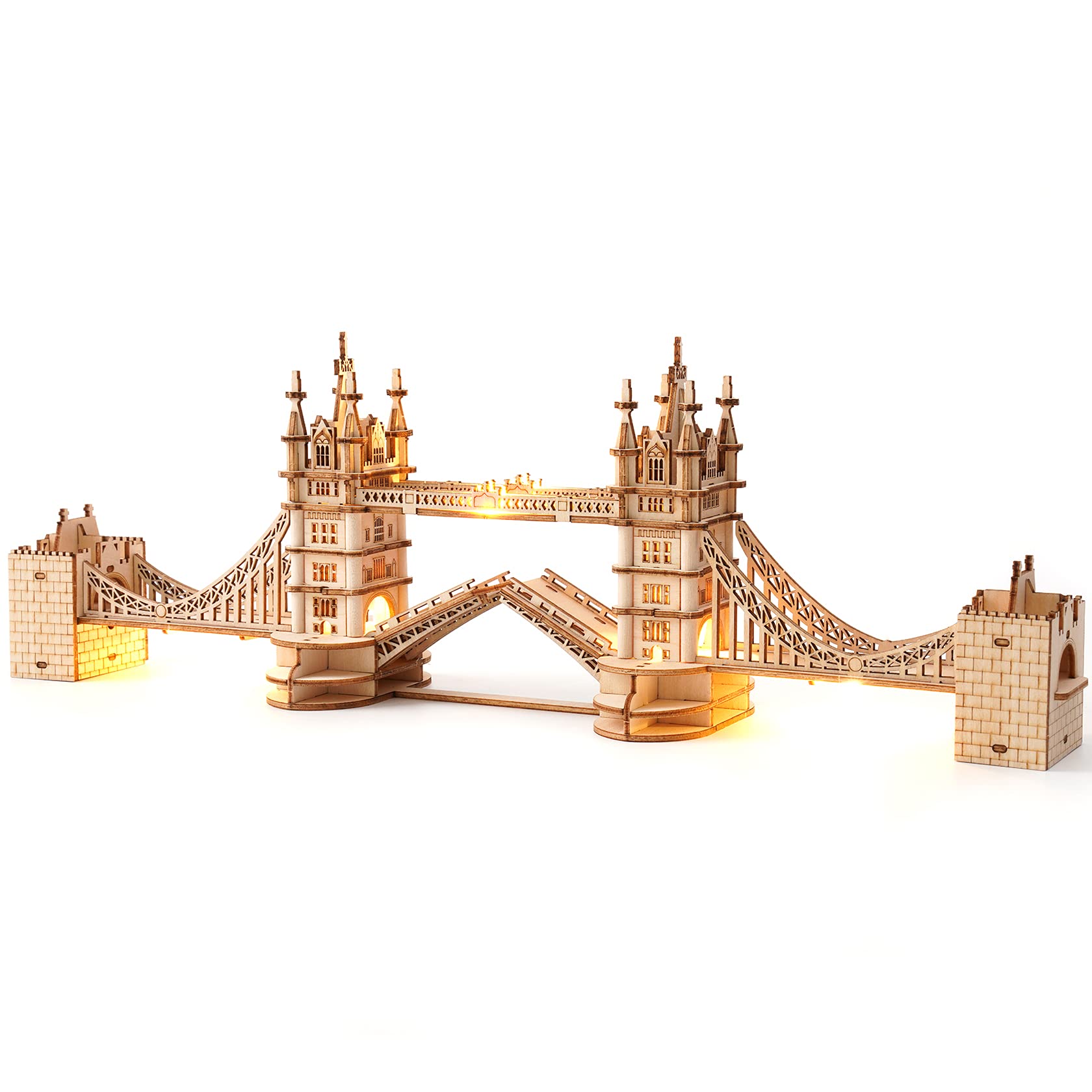 Rolife 3D Wooden Puzzles DIY London Tower Bridge Craft Model Kits for Adults to Build Birthday Gfit for Friends and Family - WoodArtSupply