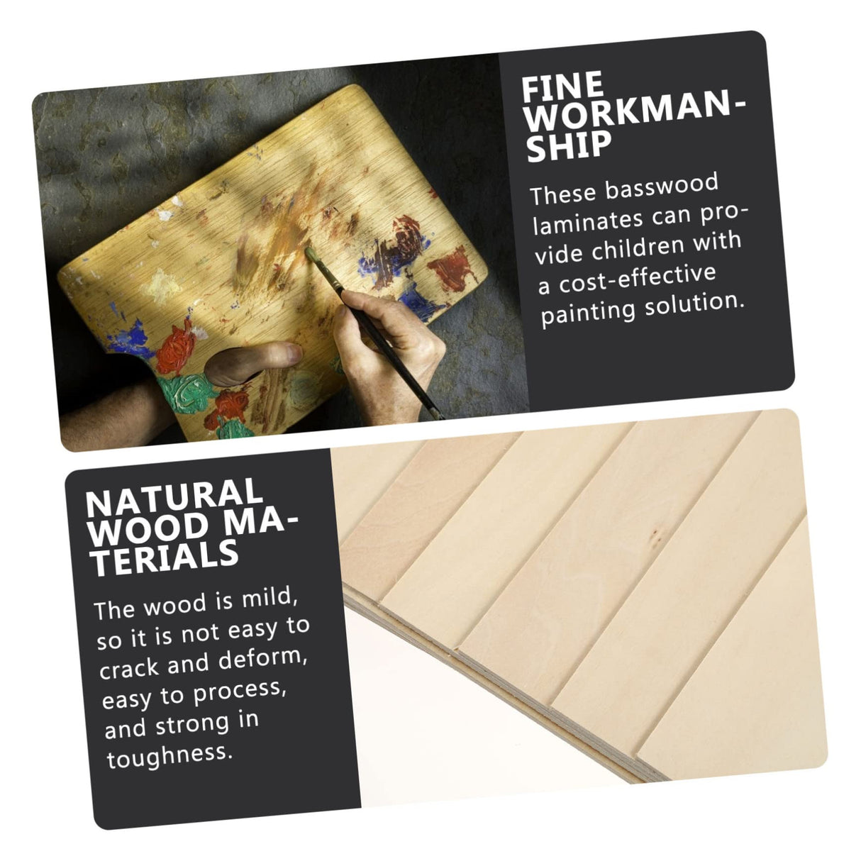 KALLORY 10pcs Board Unfinished Wooden Cutouts Wood Squares for Craft Wood Carving Blanks Unfinished Wood Blocks Oil Birch Plywood Wood Cut Out Wood KALLORY