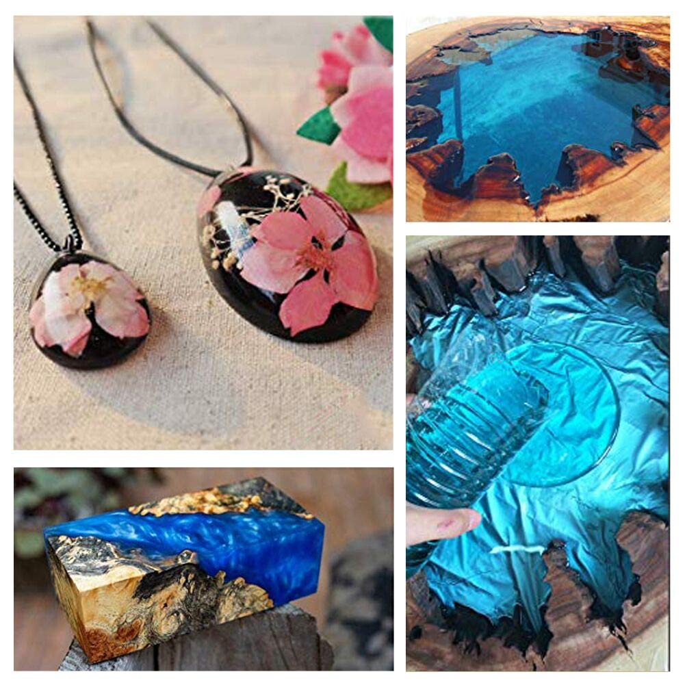 32 OZ Epoxy Resin Clear for Resin Molds, Resin Epoxy Starter Kit, 2 Part Resin for for Jewelry- Including Resin and Hardener (Each 16OZ) with 4 pcs PUDUO