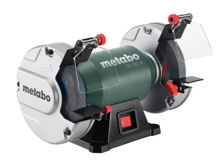 Metabo 6-Inch Shop Bench Grinder | 370 W | 3.4 Amp | Adjustable Eye Shield and Spark Deflectors | 3-Year Limited Warranty | DS 150 M, Green Metabo