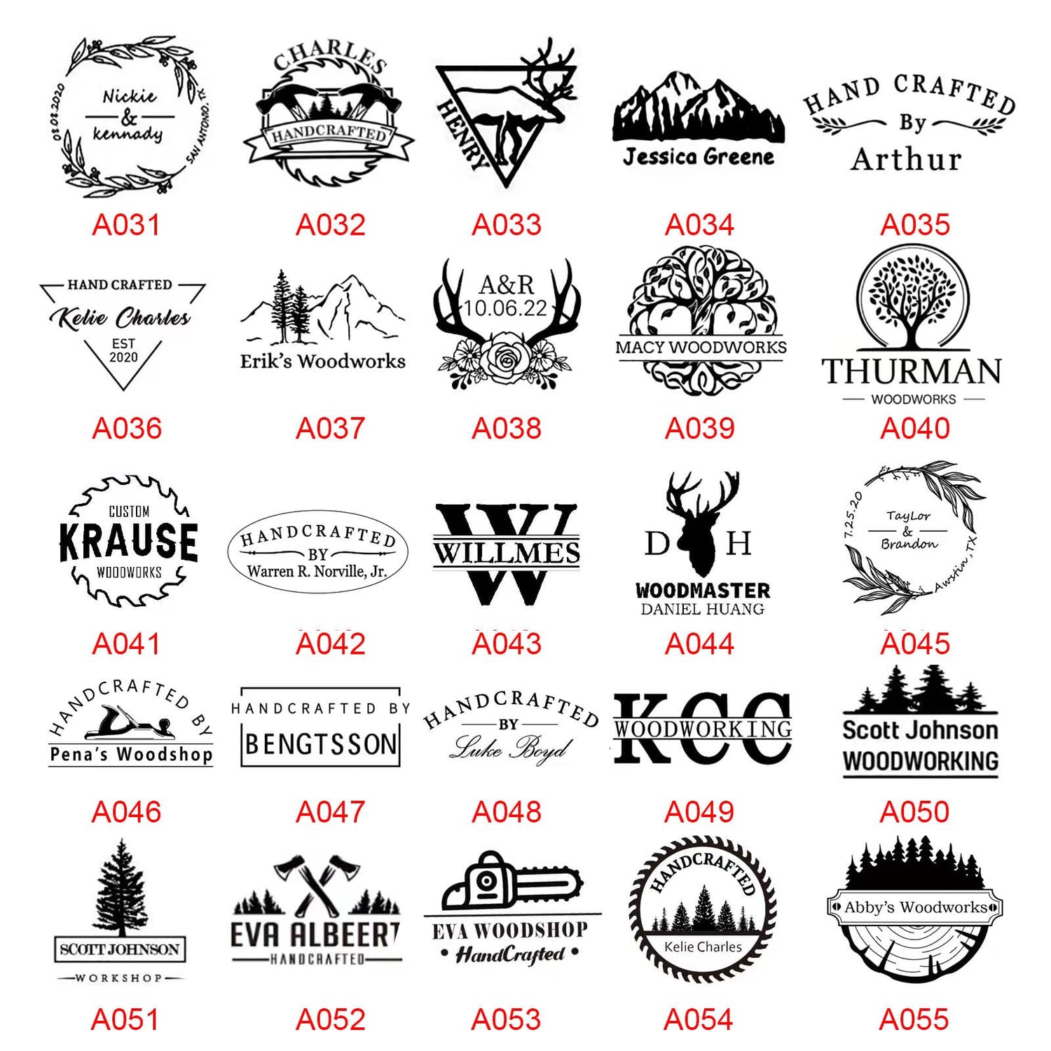 Personalised Branding Iron Stamp for Wood and Leather Crafts - Custom Logo 1"x1" Arokimi