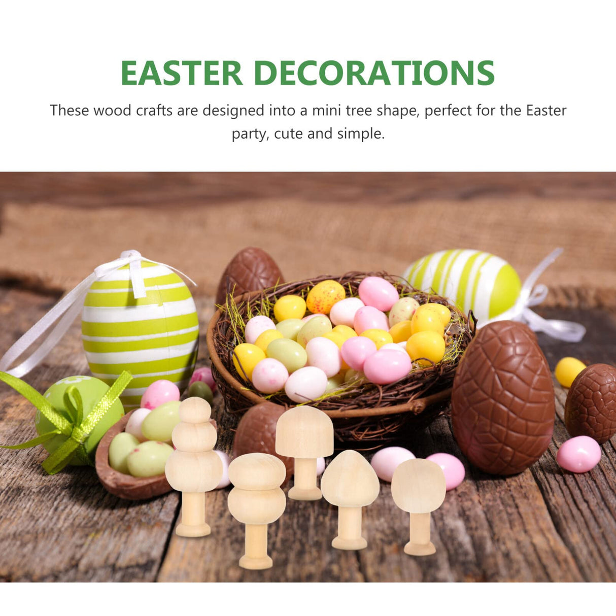 Zerodeko 10pcs Small Wooden Mushroom Unfinished Wooden Figure Painting Plain Mushroom Wood Mushrooms to Paint Fake Tree Children's Toys Mushroom Zerodeko