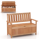 Tangkula 48 Inch Hardwood Patio Storage Loveseat with Versatile Flip Top Design Tangkula