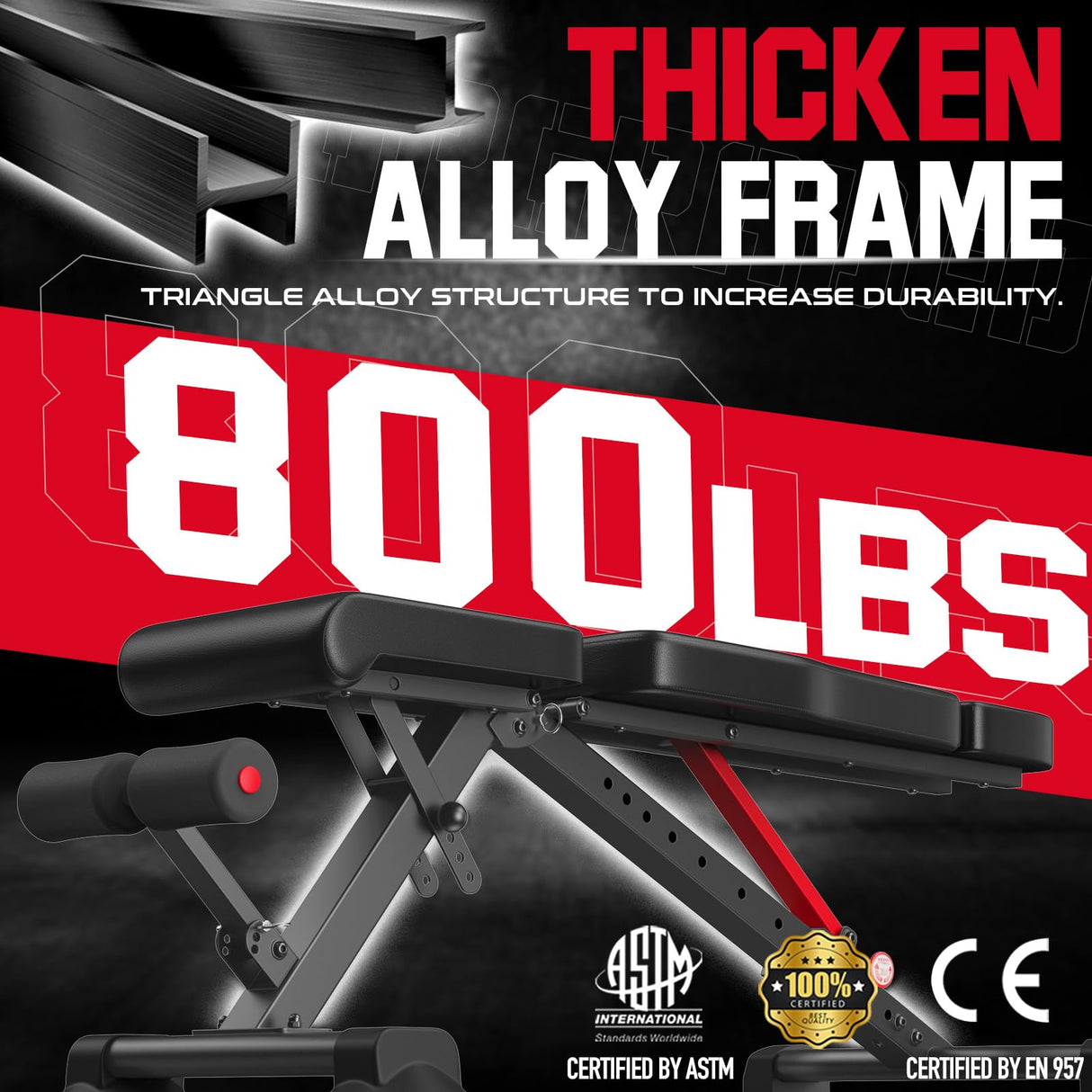 Keppi Adjustable Weight Bench, Foldable Workout Bench Press for Full Body Strength Training, Incline Decline Bench with Fast Folding - 2023 Version Keppi