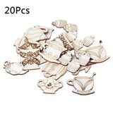 20pcs Wood teapot Shapd Embellishment Wooden Shape Craft Wedding Decor yunestry