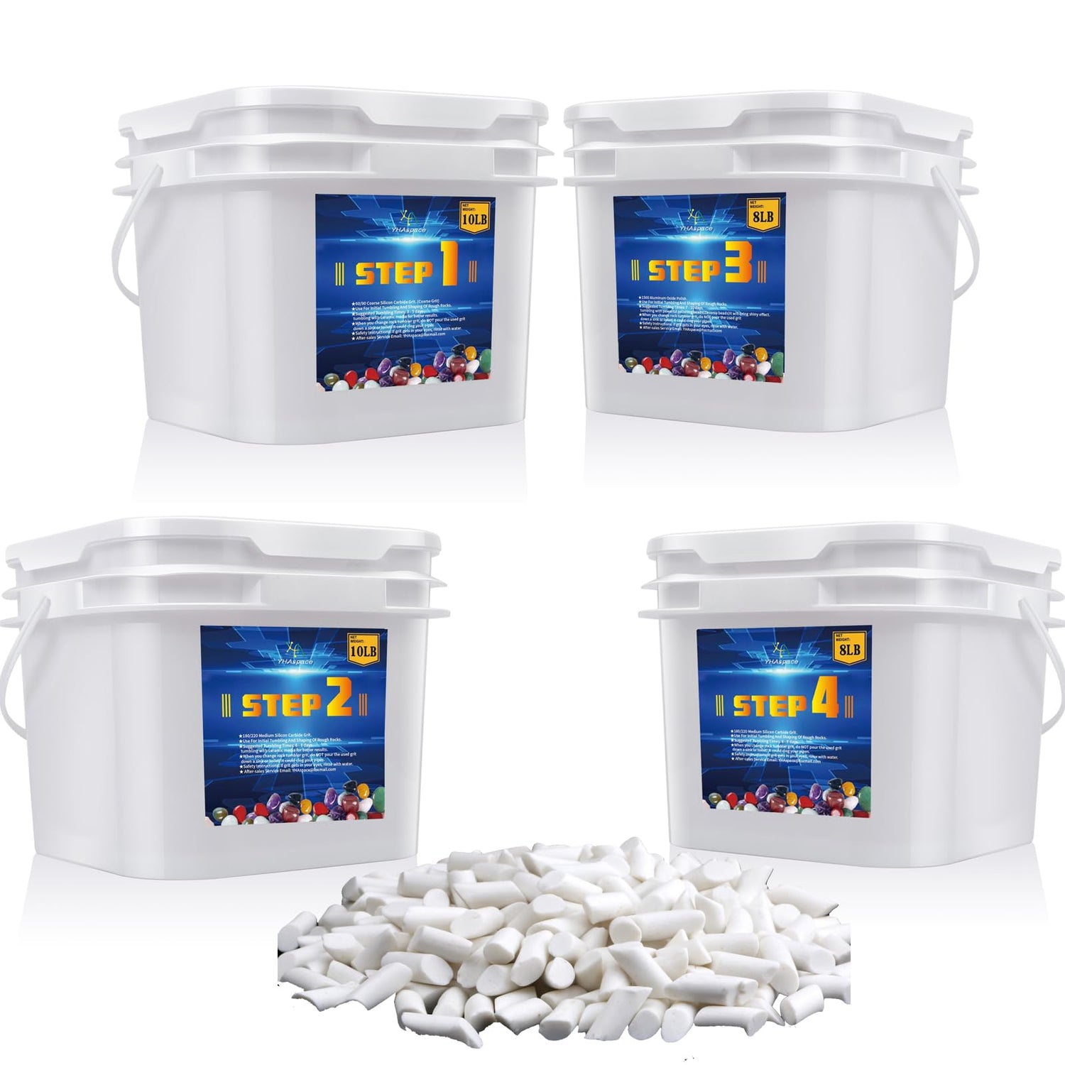 40 lb Bulk Rock Tumbler Grit Kit - Rock Polishing Grit Media Rock Tumbler Refill Grit Media Kit Rock Tumbler Grit Refill Kit YHAspace