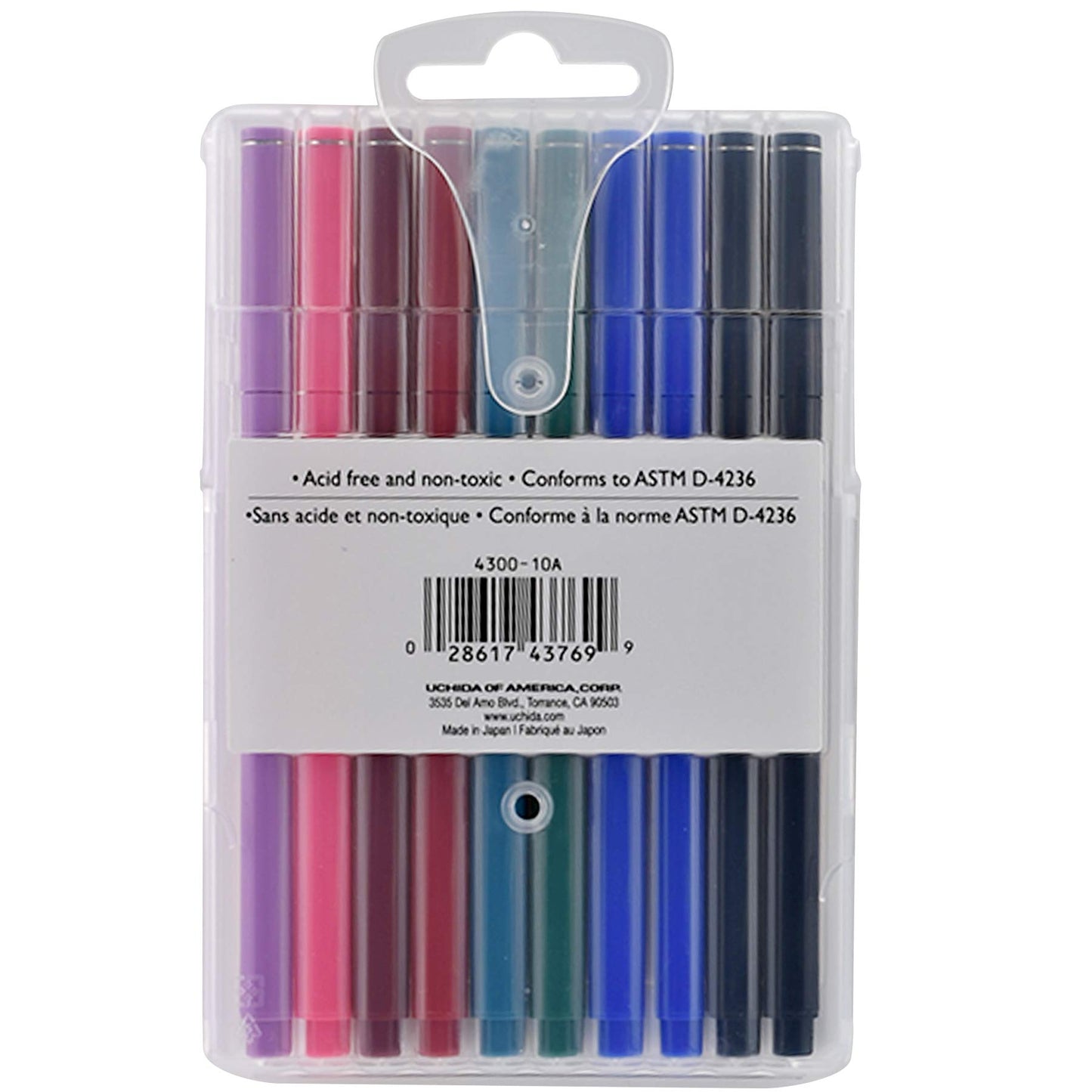 Uchida 430010A , Le Pen, 0.3 Millimeter point, Pen Set, 10 Pack, Multicolor - WoodArtSupply