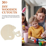 VILLCASE 20pcs Helmet Unfinished Wood Football Hockey Helmet Shaped Wood Slices Helmet Wooden Ornaments for Crafts Painting Door Sign Wedding Home VILLCASE