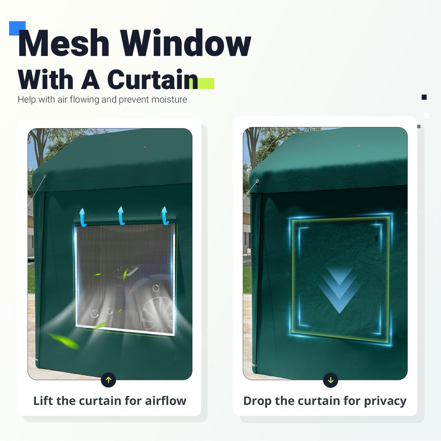 Quictent 12'x20' Carport with Roll-up Ventilated Windows, Anti-Snow Car Port Heavy Duty Car Canopy RV Carport Canopy Portable Garage Shelter Boat Quictent