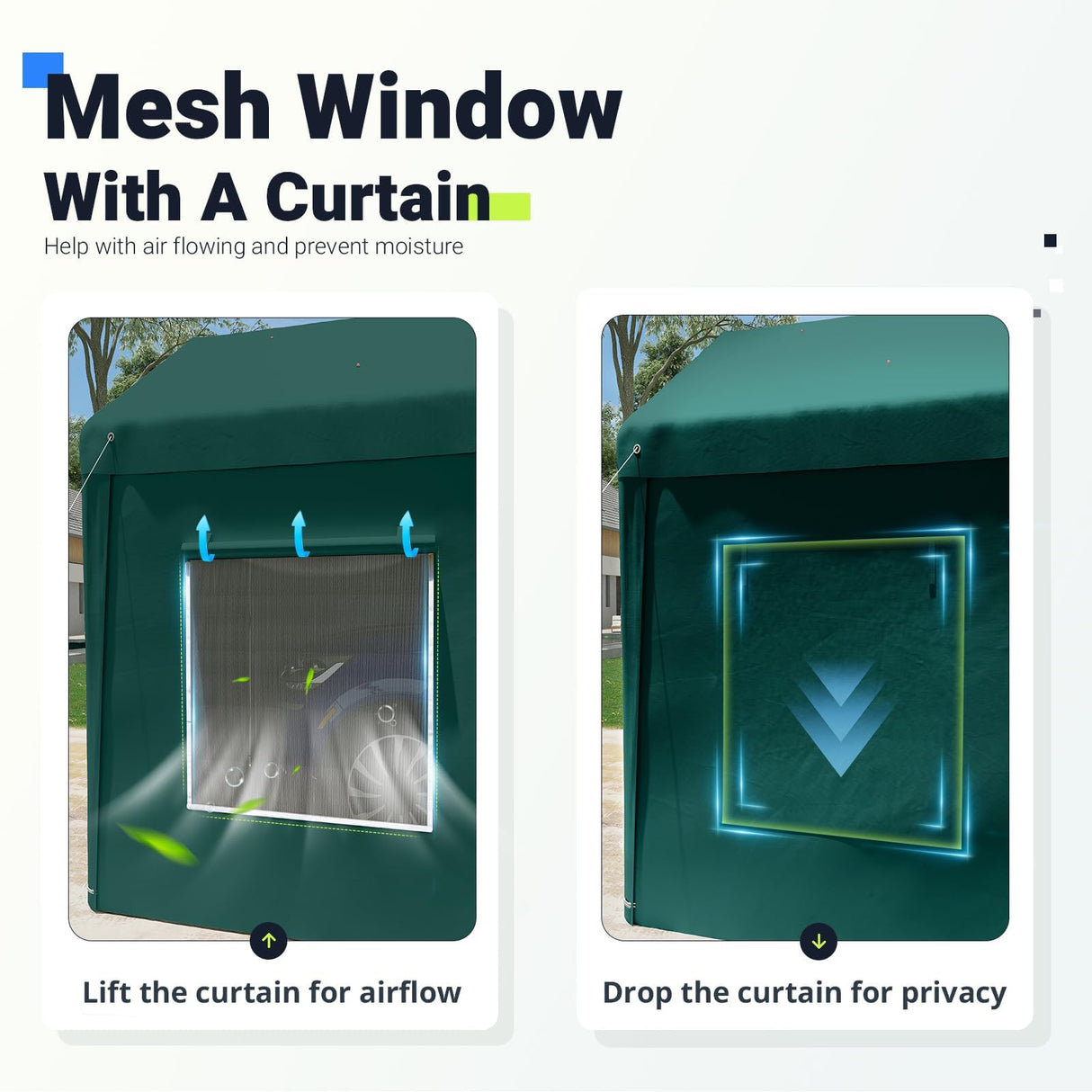 Quictent 12'x20' Carport with Roll-up Ventilated Windows, Anti-Snow Car Port Heavy Duty Car Canopy RV Carport Canopy Portable Garage Shelter Boat Quictent