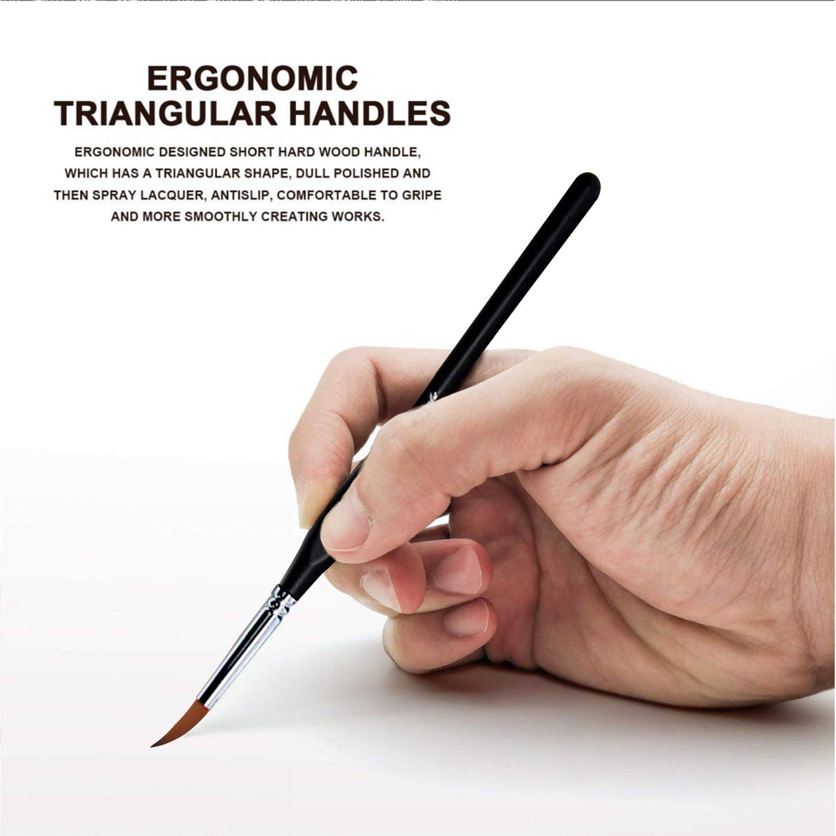 Detail Paint Brushes Set 10pcs Miniature Brushes for Fine Detailing & Art Painting - Acrylic, Watercolor,Oil,Models, Warhammer 40k golden maple