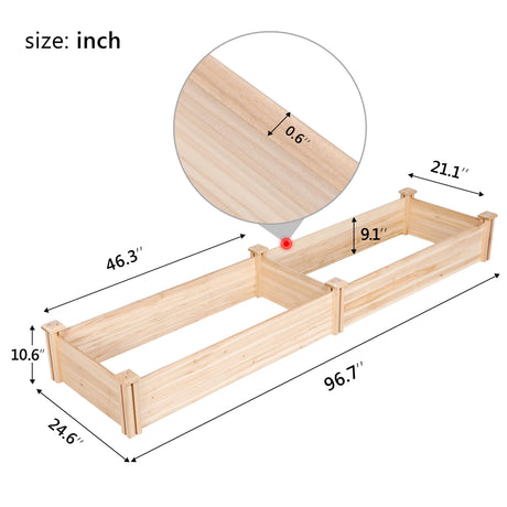 Yaheetech 8×2ft Wooden Horticulture Raised Garden Bed Divisible Elevated Planting Planter Box for Flowers/Vegetables/Herbs in Backyard/Patio Outdoor, Yaheetech