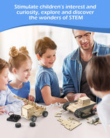 5 Set STEM Projects for Kids Ages 8-12, Model Car Kits, Wooden 3D Puzzles, Educational Science Experiment Kits, Building Toys, Gifts for Boys and Poraxy