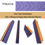 VOLSIVE 7pcs Hand Sanding Block Set, Rectangle Handheld Sanding Pad, Hook and Loop Interchangeable Assorted Shapes, for Sanding or Polishing in Auto VOLSIVE