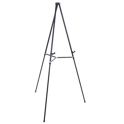 U.S. Art Supply 66" High Showroom Black Aluminum Display Easel and Presentation Stand - Large Adjustable Height Portable Tripod, Holds 25 lbs - Floor - WoodArtSupply