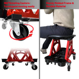 ROBLOCK Durable Mechanic Stool Chair with Wheels, Heavy Duty Garage Shop Stool On Wheels, Rolling Stool Car Detailing Creeper Seat with Tool Tray for ROBLOCK