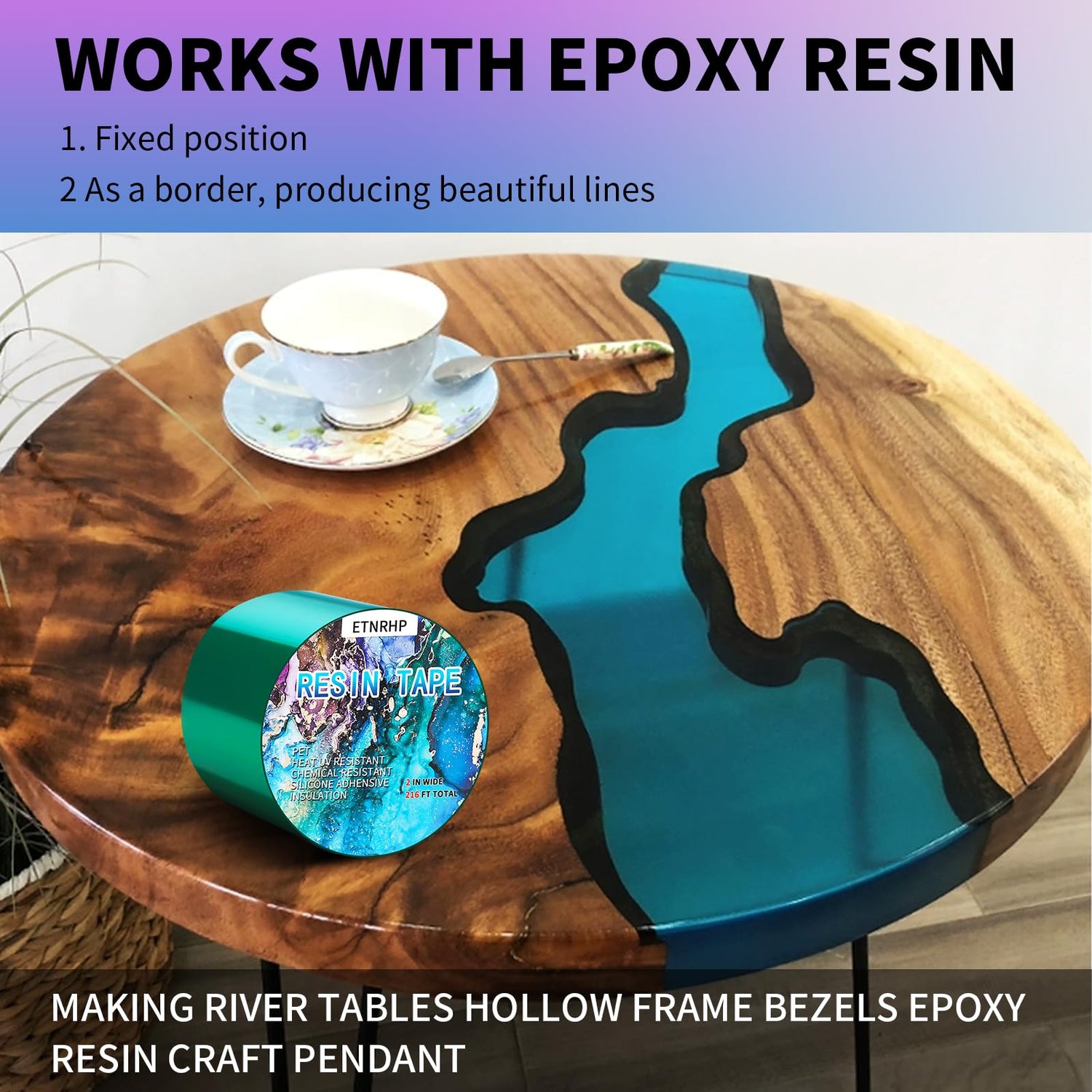 ETNRHP Resin Tape Epoxy Tape for Epoxy Resin Molding Thermal Silicone High Temperature UV Resistance Tape Easy Peeling Mold Release for Epoxy Resin ETNRHP