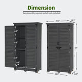 MCombo Outdoor Storage Cabinet, Garden Storage Shed, Outside Vertical Shed with Lockers, Outdoor 63 Inches Wood Tall Shed for Yard and Patio 0870 MCombo