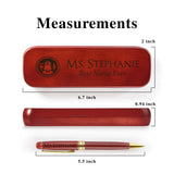 Personalized Engraved Maple Wood Rosewood Ball Pen & Case Set Custom Gift (Rosewood) Caramel