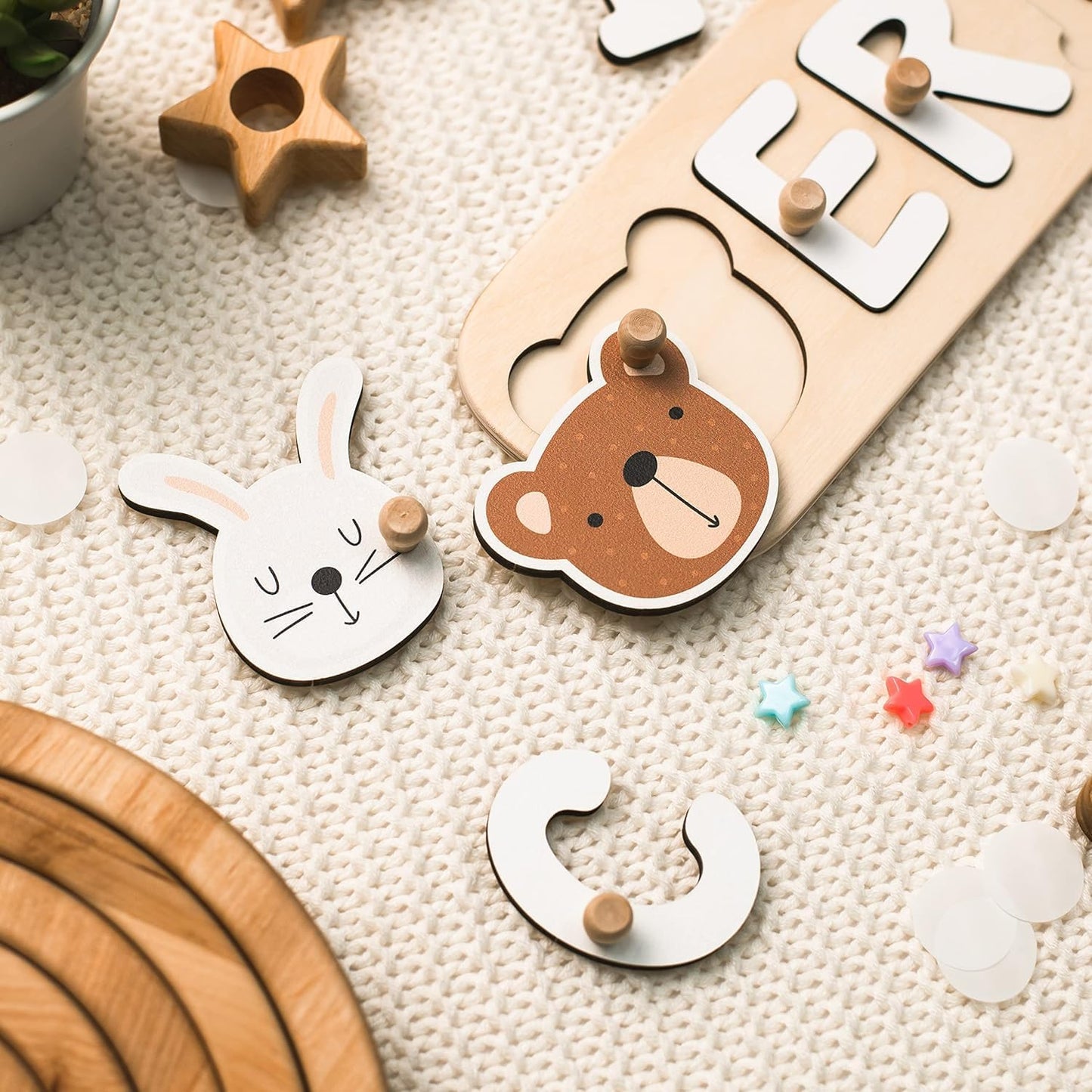 Personalized Baby Gifts Wooden Name Puzzle Custom Puzzle For Toddlers 1-3 Years Old Baby Name Puzzle Montessori Room Decor Name Gift Boys And Girls - WoodArtSupply