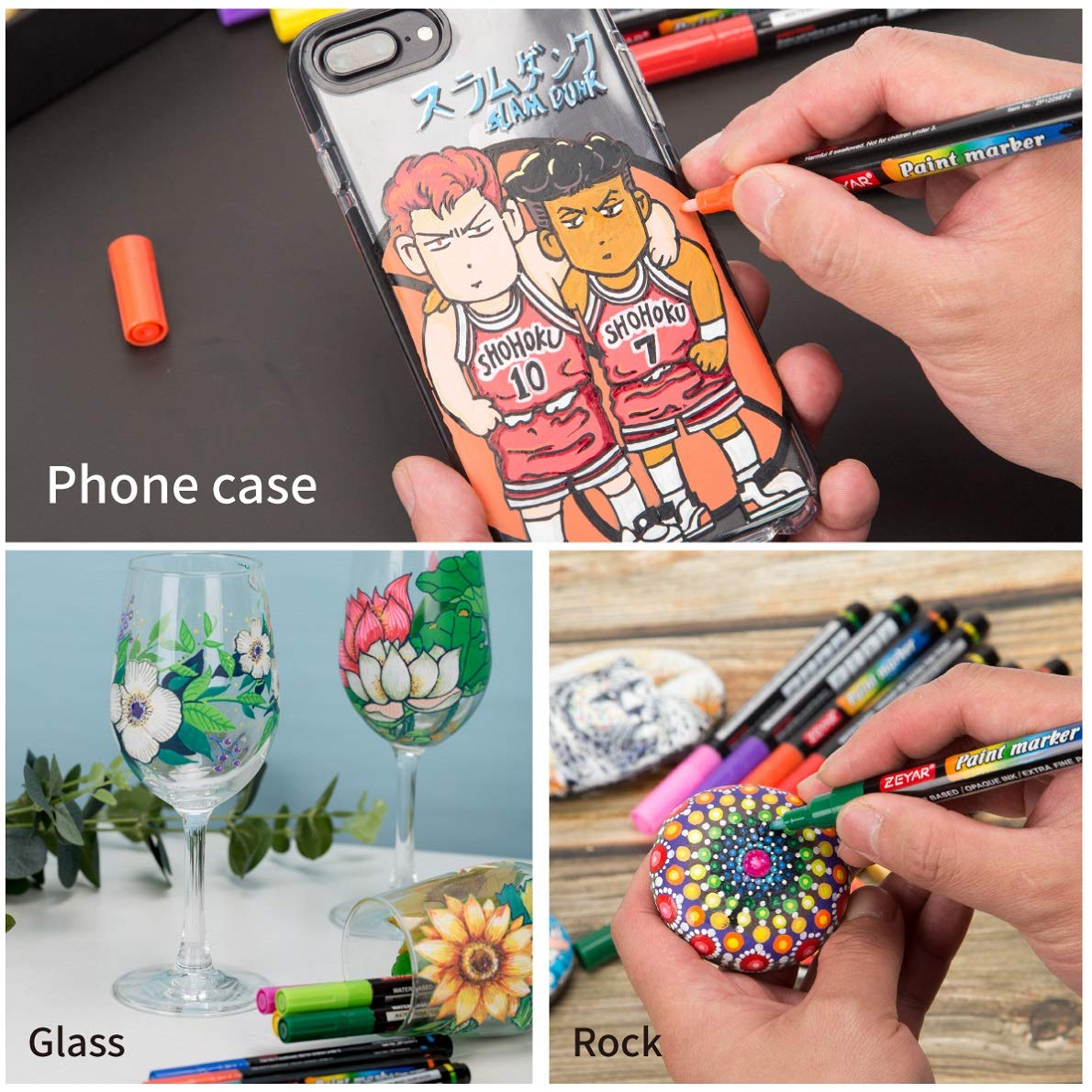 ZEYAR Premium Acrylic Paint Pen, Water Based, Extra Fine Point, 18 Colors, Odorless, Acid Free and Safe, Opaque Ink, Environmental Friendly, AP ZEYAR