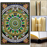 5D Diamond Painting Notebook Blank Page Gold & Blue Mandala DIY Diamond Painting Kits Leather Hardcover Arts and Crafts for Adults Adult Craft Kit WoodArtSupply