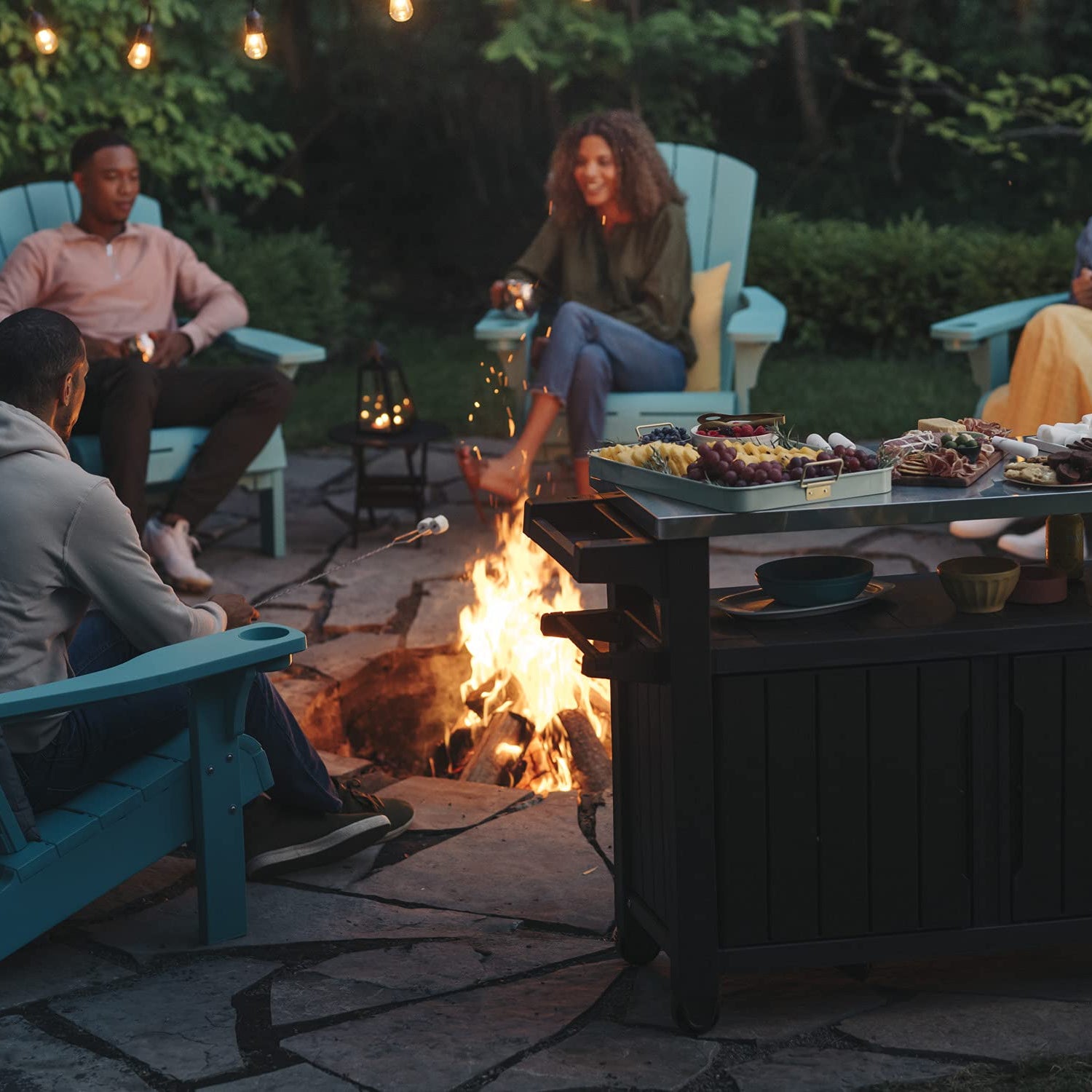 Keter Unity XL Portable Table and Storage Cabinet, in Dark Grey Keter