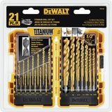 DEWALT Titanium Nitride Coated Drill Bit Set, Pilot Point, 21-Piece (DW1361) DEWALT